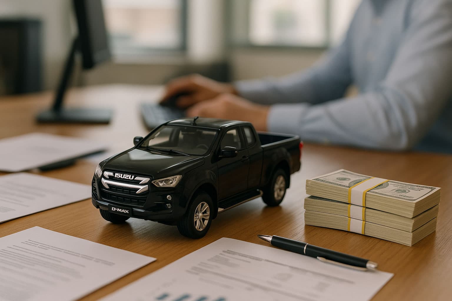 small Isuzu D-Max on desk