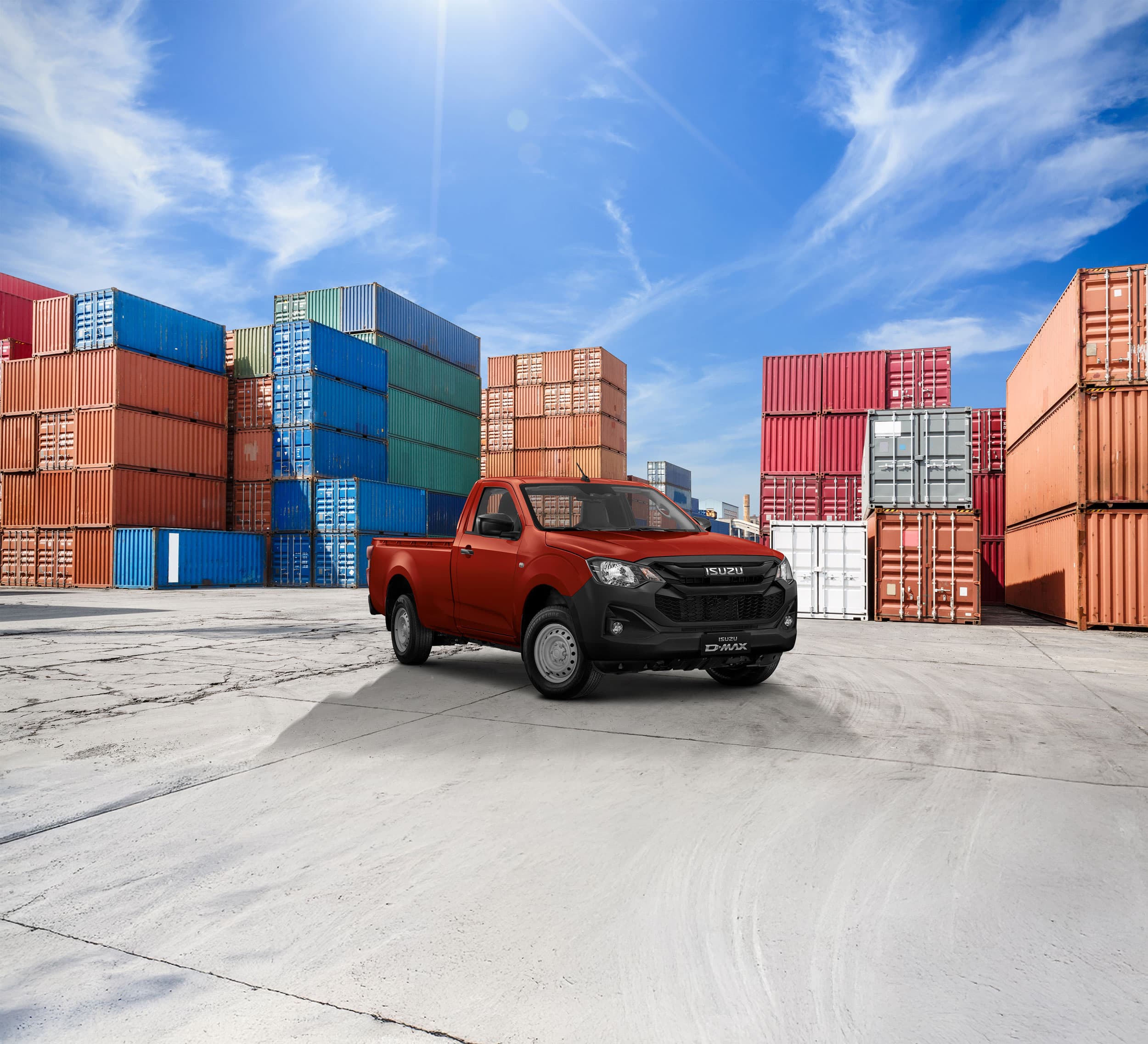 Isuzu D-Max Single Cab city on the docks